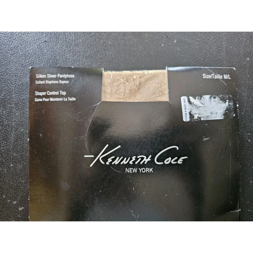 Kenneth Cole Silken Sheer Pantyhose Shaper Control Top Medium Large Made USA